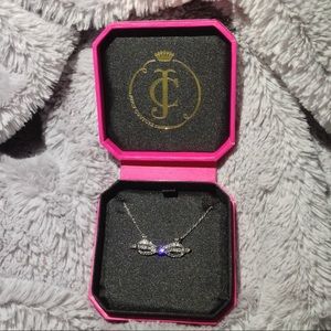 Juicy couture pave bow necklace nib